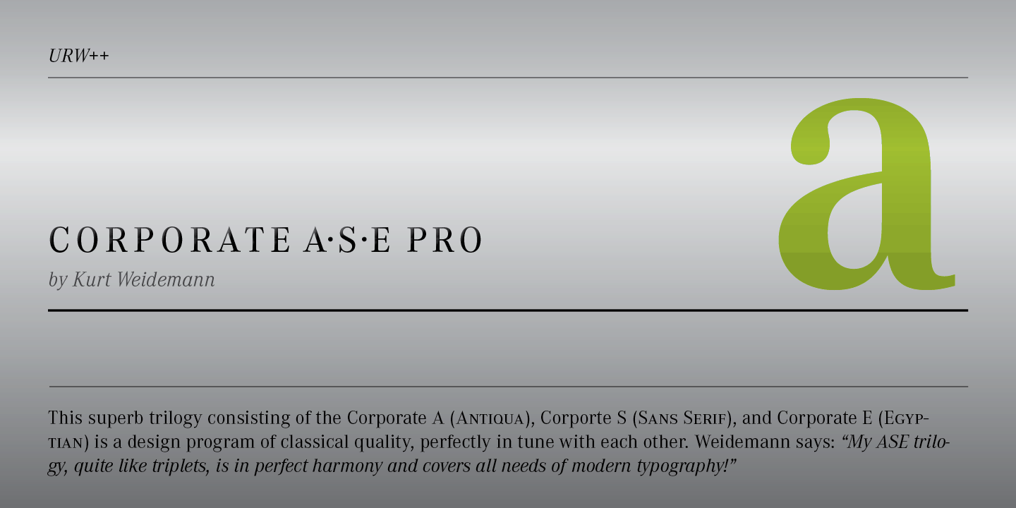 Laden Sie die Corporate ASE PS Schriftart kostenlos herunter - Modern und Professionell